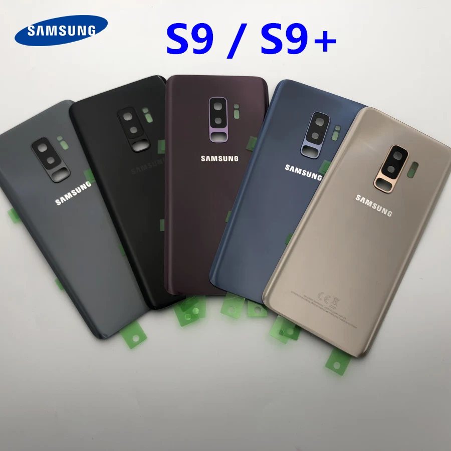 Задняя крышка батарейного отсека для Samsung Galaxy S9 G960 + G965 Plus стеклянная корпуса клей