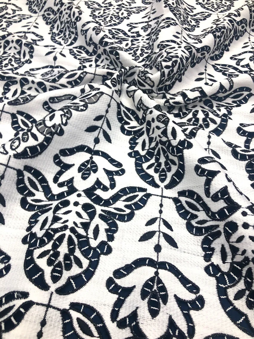 Nigerianischer Spitzenstoff 2025 Hochwertige Wasserlösliche Bestickte Modische Weiche Spitze 5 Yards – Detail 15