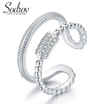 

Sodrov Rings Jewelry Silver Engagement For Women Zircon Round Wedding Bands Fine Other