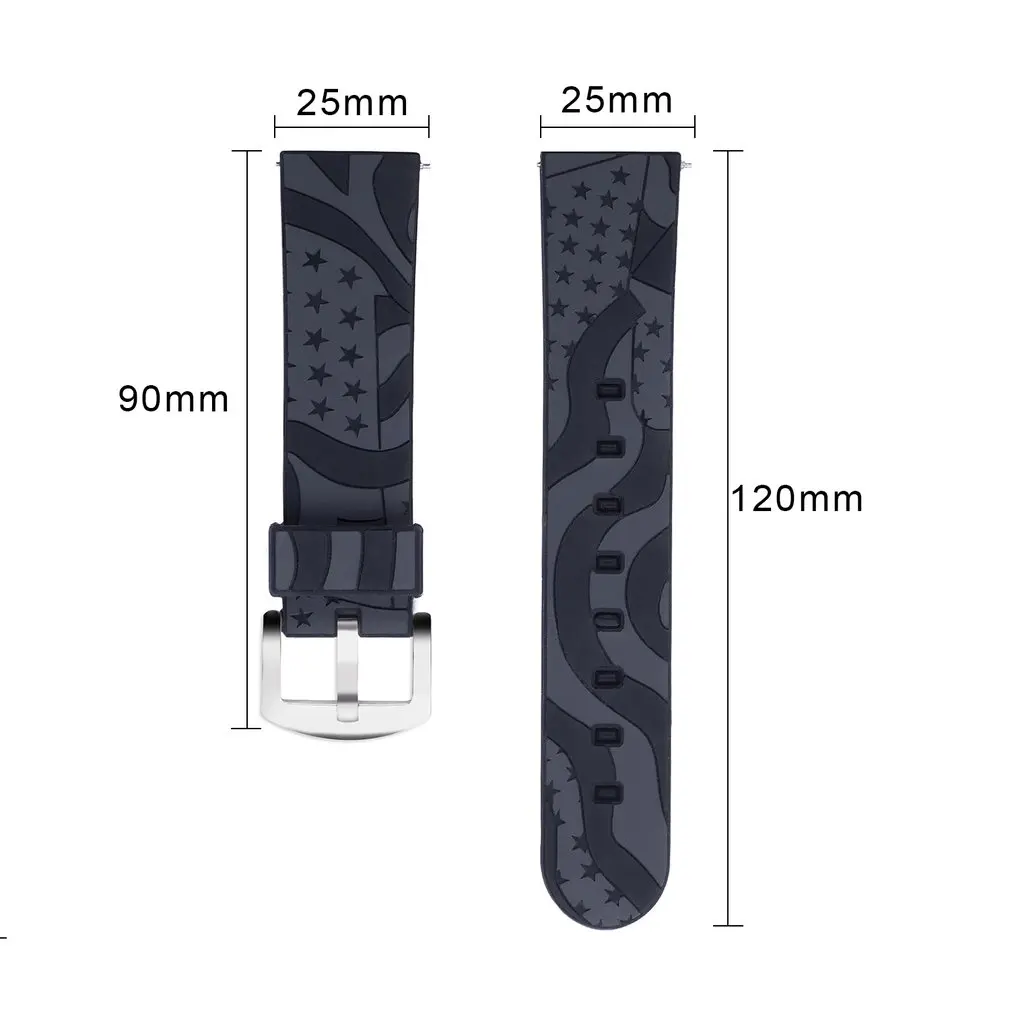 Universal National Flag Pattern Silica Gel Watch Strap Watchband Replacement for 22mm Bracelet |