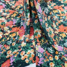 Винтажная Цветочная шелковая ткань для одежды шелковица крепдешин 100 см* 114 см