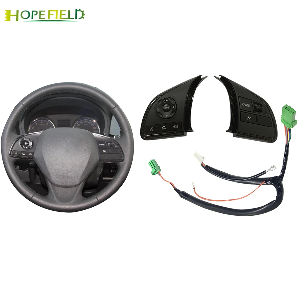 Carbon Fiber Style Steering Wheel Audio Volume Switch Cruise Speed Control Button For Mitsubishi Outlander 3 Mirage 2015 ASX