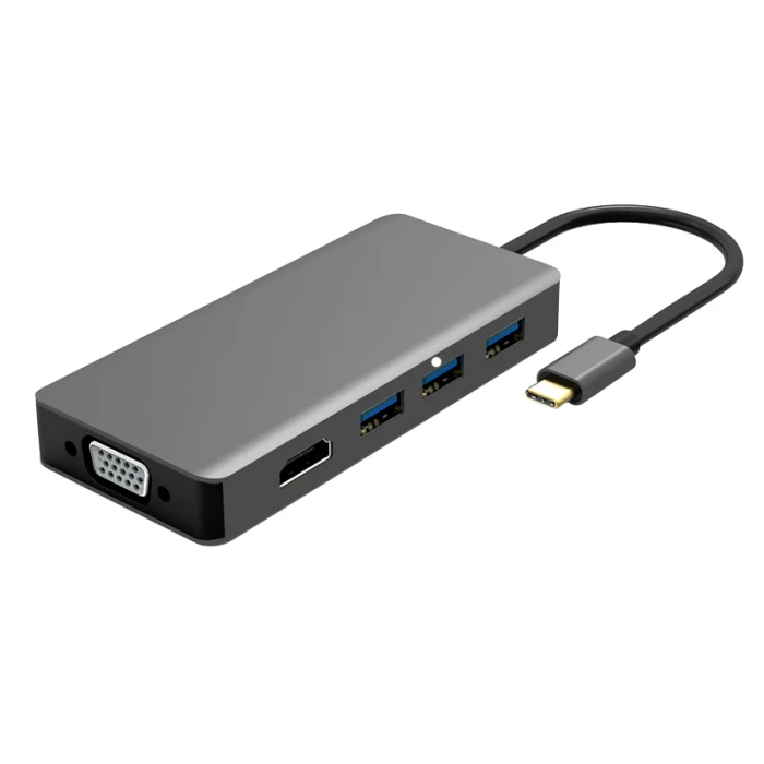 Многофункциональный тип-c к HDMI VGA концентратор аудио адаптер для ПК компьютер ноутбук FKU66