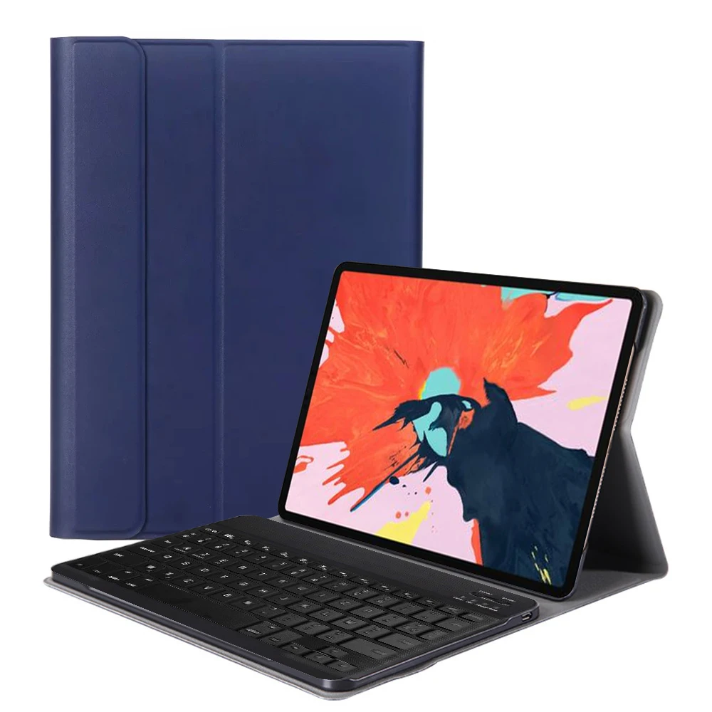 Для iPad Pro 11 дюймов пластиковая Съемная Bluetooth клавиатура с тонким овечьим узором из искусственной кожи защитный чехол для планшета - Цвет: blue