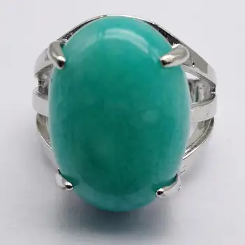 

Amazonite Stone Oval Bead GEM Finger Ring Jewelry For Woman Gift Size 8 X268