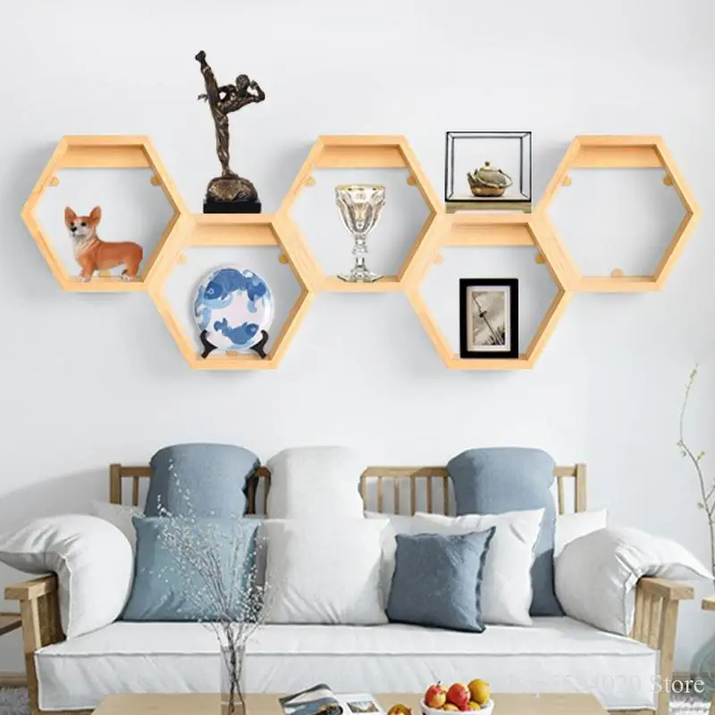 Современная полка настенная лампа из цельной древесины скандинавские DIY