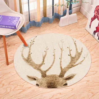 

Children's cartoon eco-carpet Animal Pattern Circular Cartoon Floor Mat bedroom cradle chair floor mat cute animal rug