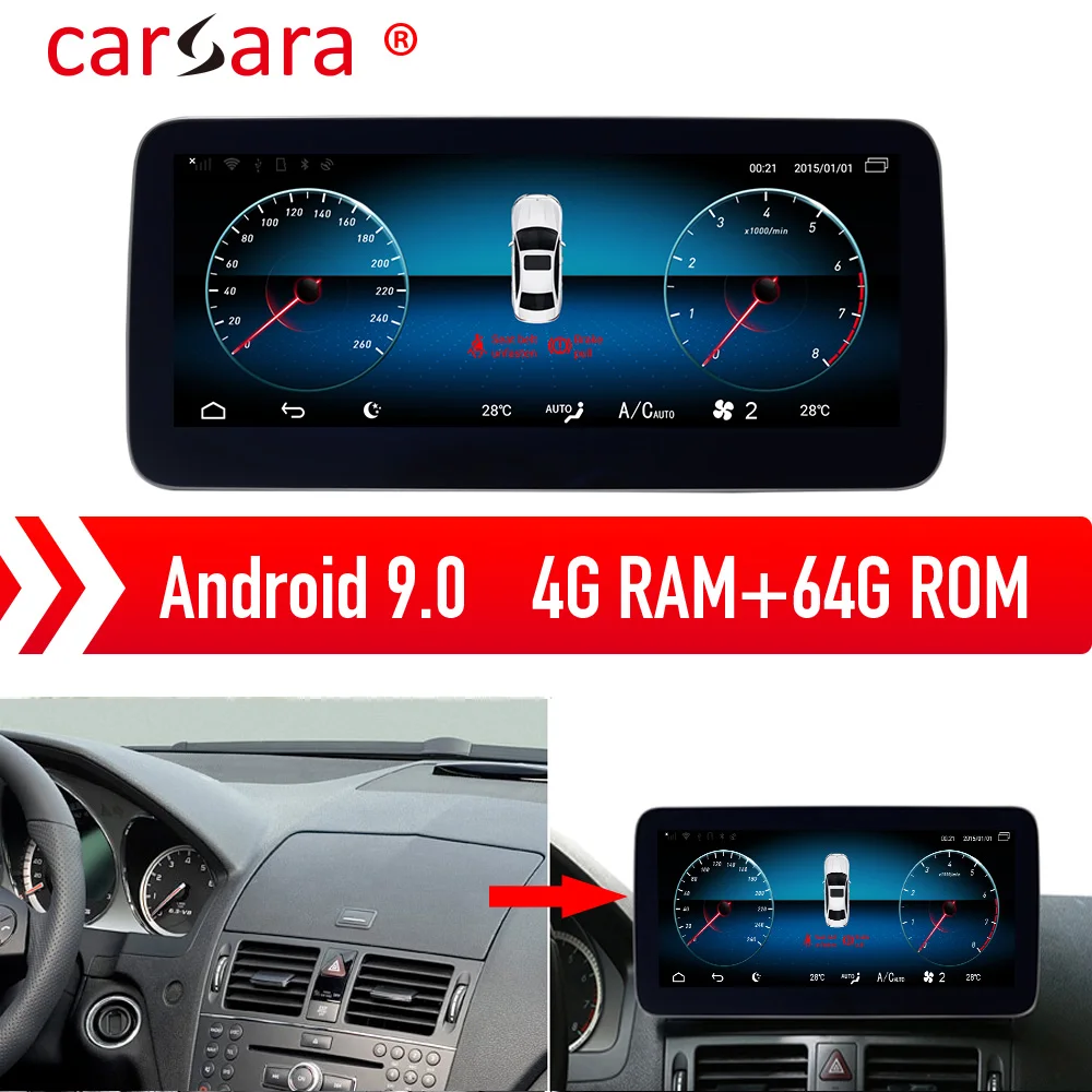 Навигационный планшет Merce des C Class 08 10 W204 C200 Android 9 0 с сенсорным экраном и поддержкой