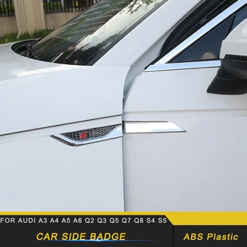 

Auto Car Accessories Side Badge Emblem 3D Sticker Trim Chrome Pad Exterior Decoration for Audi A3 A4 A5 A6 Q2 Q3 Q5 Q7 Q8 S4 S5