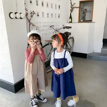 

2020 New Girls Overalls Spring Cotton Fashion Girls Pants 1-7 Years PY505