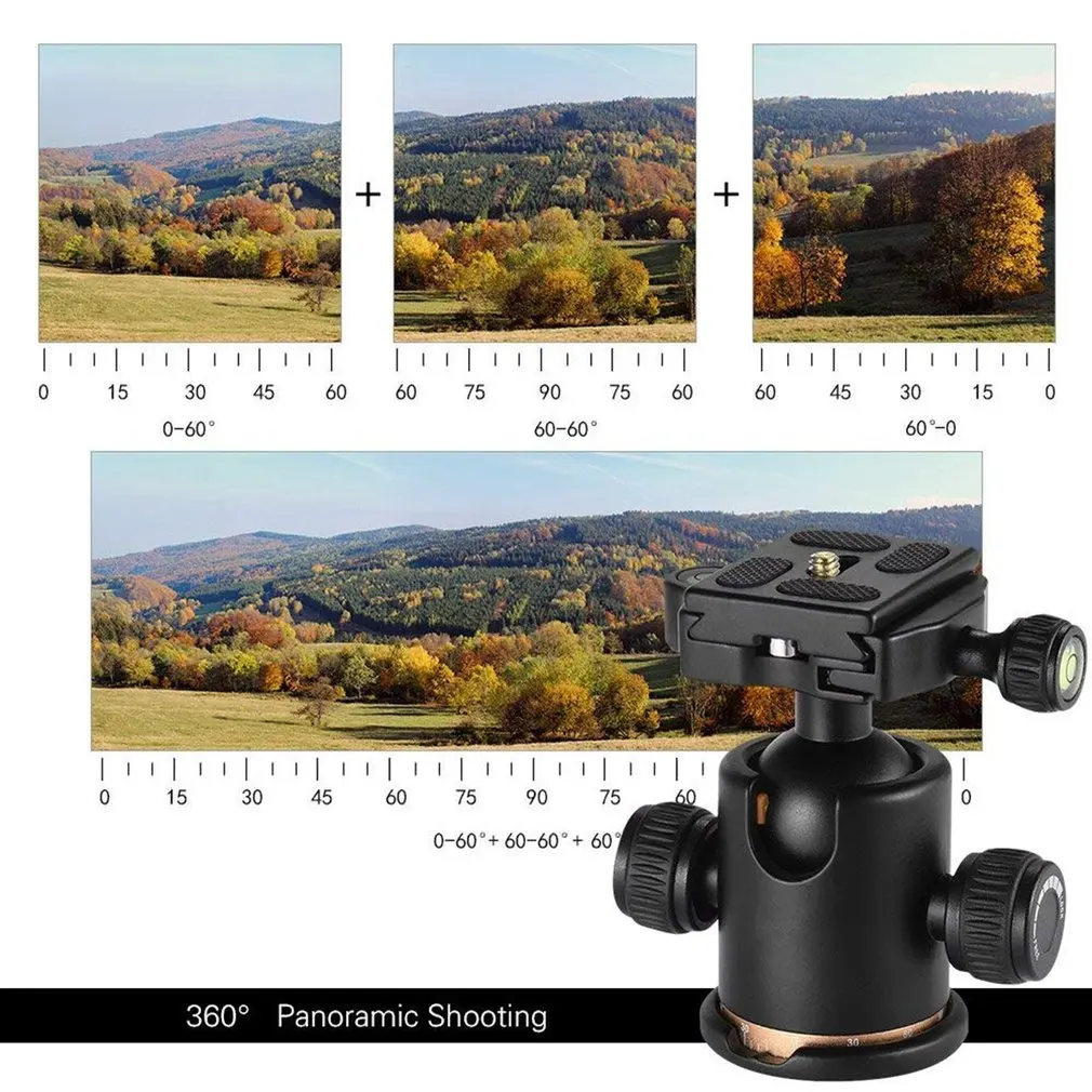 VD-02 Tripod Ball Head 360 Degree Rotating Panoramic Ballhead for Monopod Tripod DSLR Camera Aluminum Alloy VD-02 Tripod Ball Head 360 Degree Rotating Panoramic Ballhead for Monopod Tripod DSLR Camera Aluminum Alloy