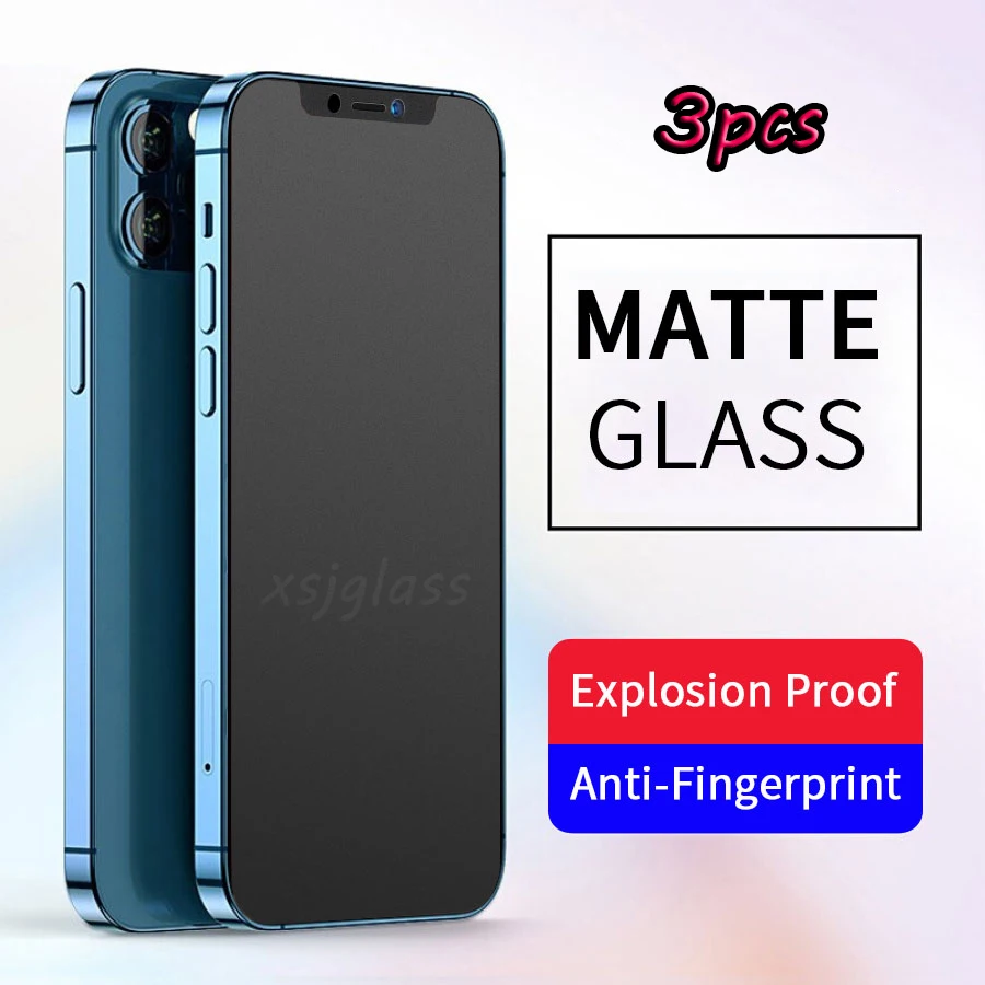 3Pcs 9H 2.5D Matte Gehard Beschermende Glas Voor Iphone 11 12 Pro Max 6 S 7 8 Plus X Xr X S Max Screen Protector Ogen Zorg Glas