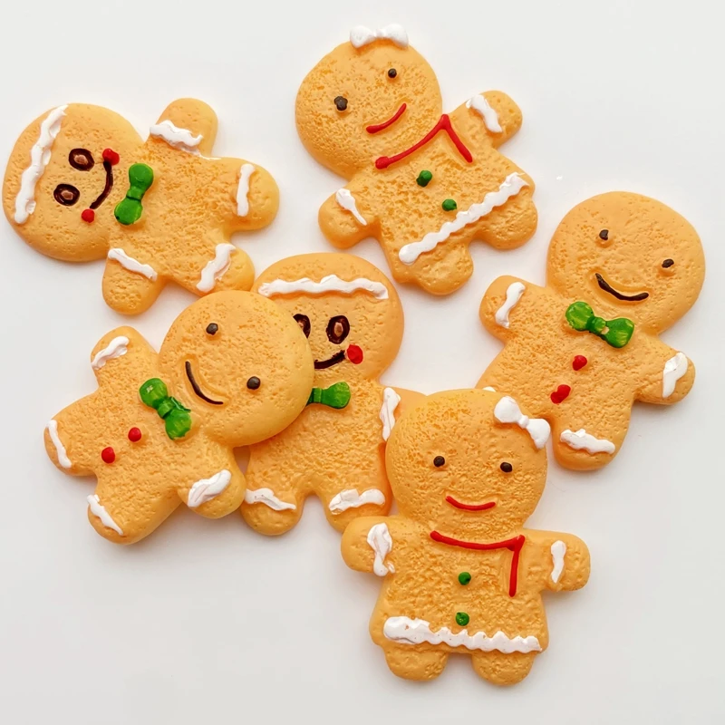 

6/12Pcs Resin Lovely Christmas Biscuit Flatback Cabochon Scrapbook Kawaii DIY Embellishments Accessories G12