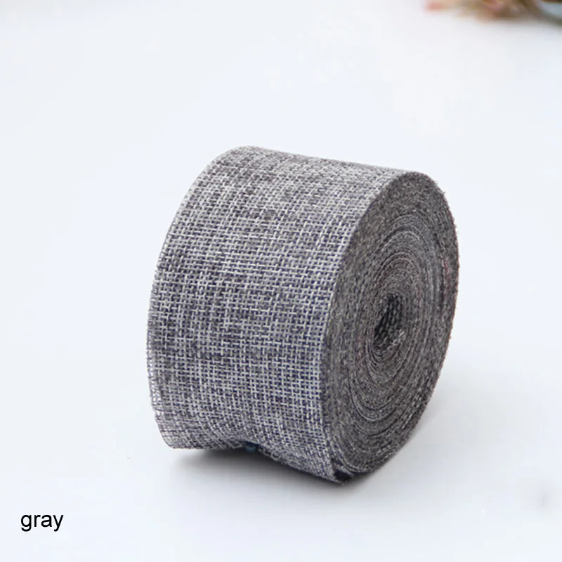 Ручной работы льняной рулон Швейные поделки DIY отделка ткани невесты Холдинг Цветы Многоцветный джут мешковины Hessian деревенский свадебный пояс