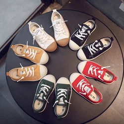 Baskets unisexes couleur bonbon pour enfants, chaussures décontractées à enfiler avec bande élastique, chaussures en toile pour enfants, C12131, 2020 