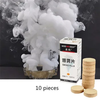 

10Pcs/Box White Smoke Cake Pills Show Smoke Bomb Divine Halloween Photography Aid Decoration Tool Props Round Party DIY Decor