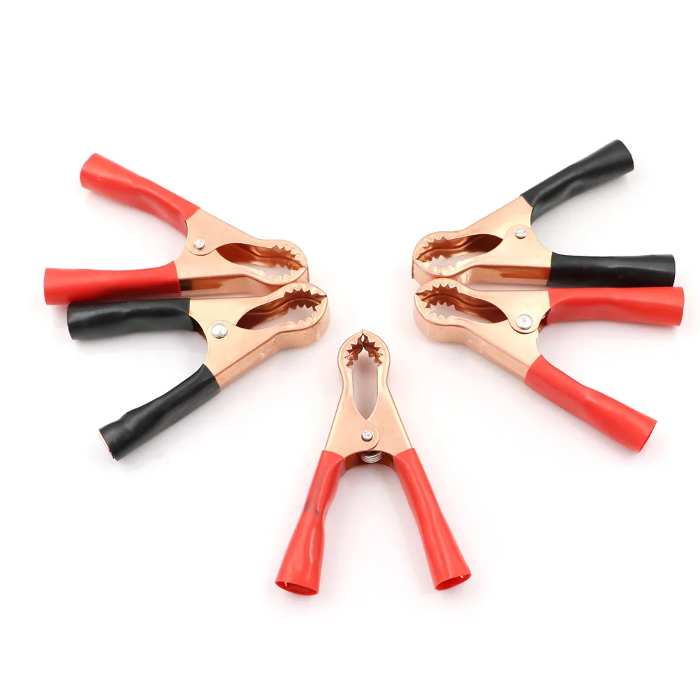 5PcsCrocodile Clip 50A Red + Black 80mm Car Alligator Clips Battery Clamps