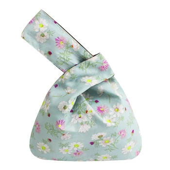 

Women Printed Pattern Wrist Bag Sleeve Knot Pouch Portable Girls Purse Tote H66