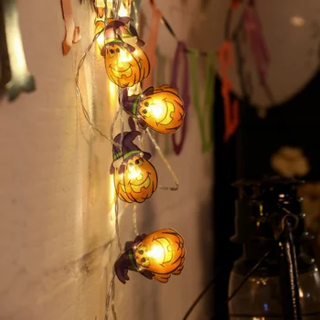 

Pumpkin Light String Halloween Decorative LED Fairy Light PVC Orange Pumpkin Light String battery powered