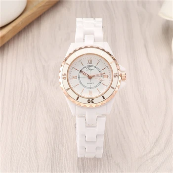 

Ceramic Strap Women's Watch Quartz Waterproof Ladies Wristwatch Roman Number Luxury Brand Female Student Watches Rreloj Mujer