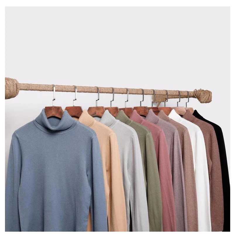 

Asian size 2019 autumn new men's sweater casual men's high collar men's black solid color sweater Slim brand clothing sweater
