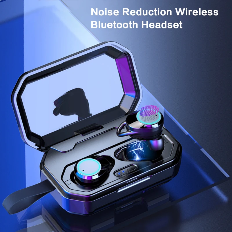 TWS 5,0 Bluetooth наушники 9D стерео беспроводные наушники IPX7 водонепроницаемые Blutooth наушники 3300 мАч светодиодный блок питания зарядный чехол
