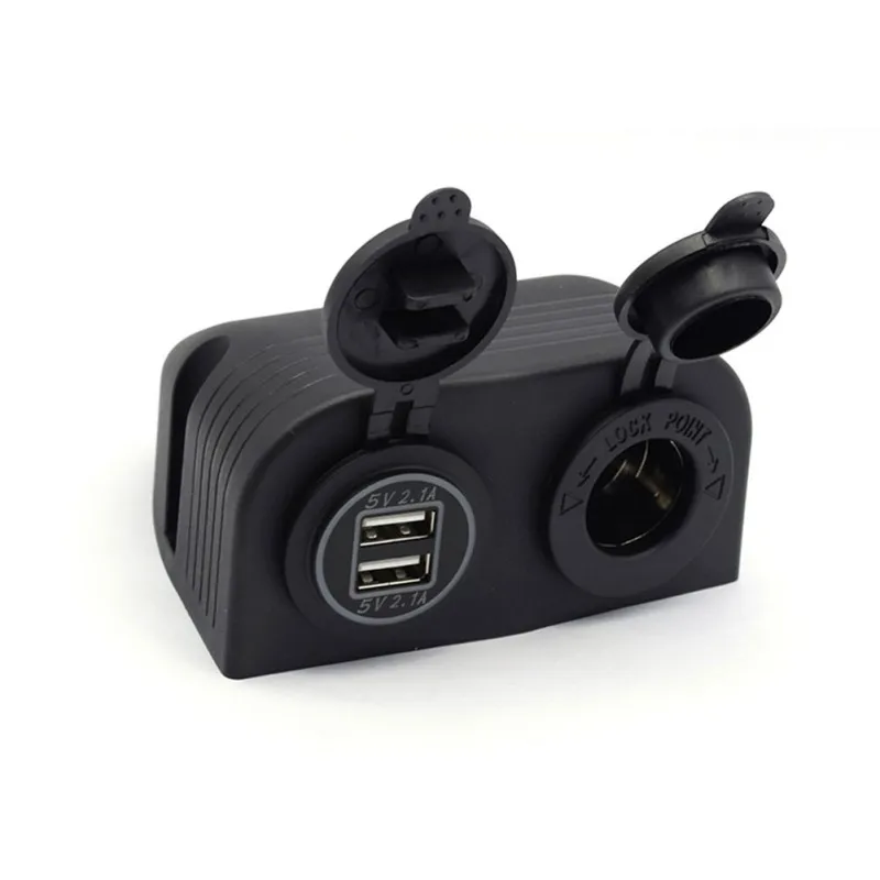 4.2A автомобильный мотоцикл двойной USB зарядное устройство+ 12 В/24 В прикуриватель панель для морской лодки ATV RV