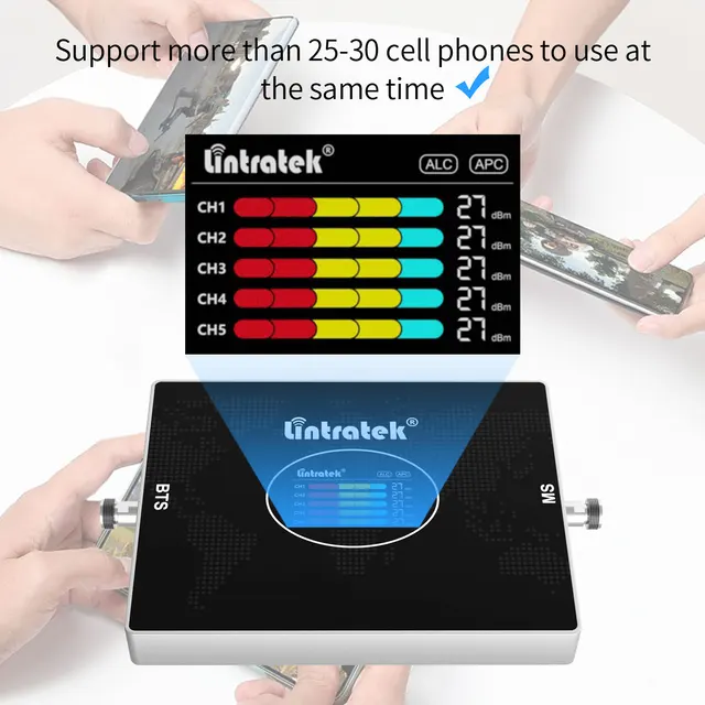 Lintratek nowy zestaw wzmacniacz komórkowy GSM 2G 3G 4G B20 LTE 800 900 1800 2100 wzmacniacz sygnału amplificador 4g 2600 mhz pięć pasm 4
