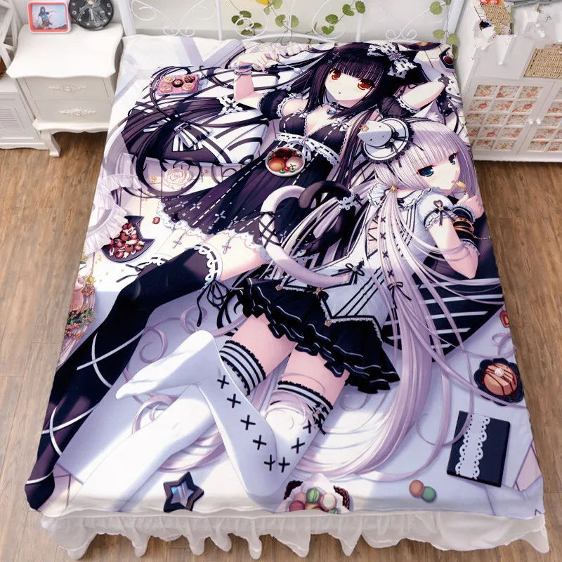 2 August обновление аниме NEKOPARA chocolat ванильное кокосовое сексуальное постельное белье из молочного волокна и одеяло летнее одеяло 150x200 см - Цвет: 2