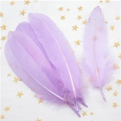 lt Purple 50pcs Пуховые перья многоцветный Шлейф 14-20 см перо отделка для рукоделия свадебное платье Вечерние DIY украшения аксессуары 50 шт - Цвет: lt Purple 50pcs