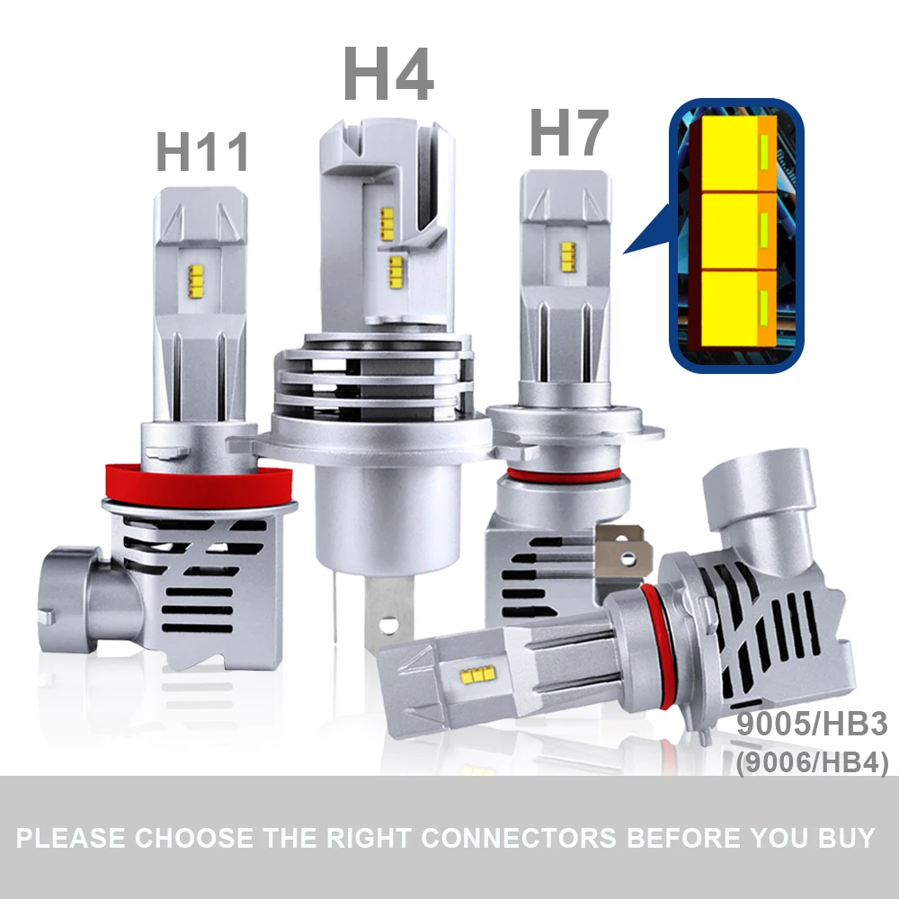 /HL лампы для автомобильных фар H4 светодиодный H11 H1 H7 H8 9005/HB3 9006/HB4 16000LM 6500K 12V