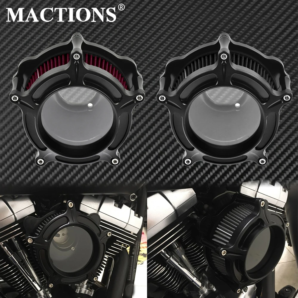 Motorcycle Air Filter Cleaner System Intake Kit CNC Aluminum For Harley
