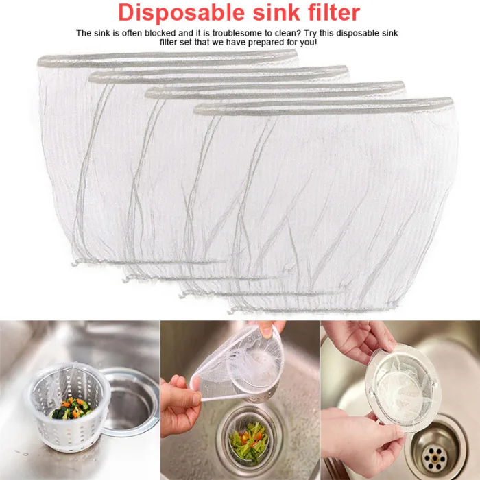 30/50/100 шт раковина сливное отверстие для мусора сетчатый фильтр одноразовый мешок для мусора для Ванная комната Кухня MU8669
