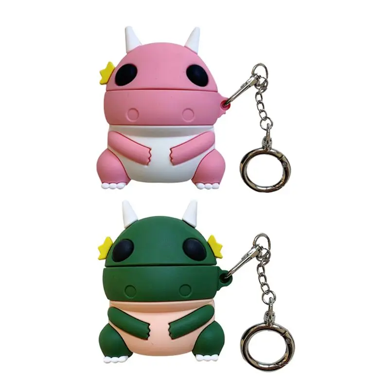 

Dinosaur Style Protective Case Silicone Cover with Lanyard for Airpods 1/2 Kit for smart watch