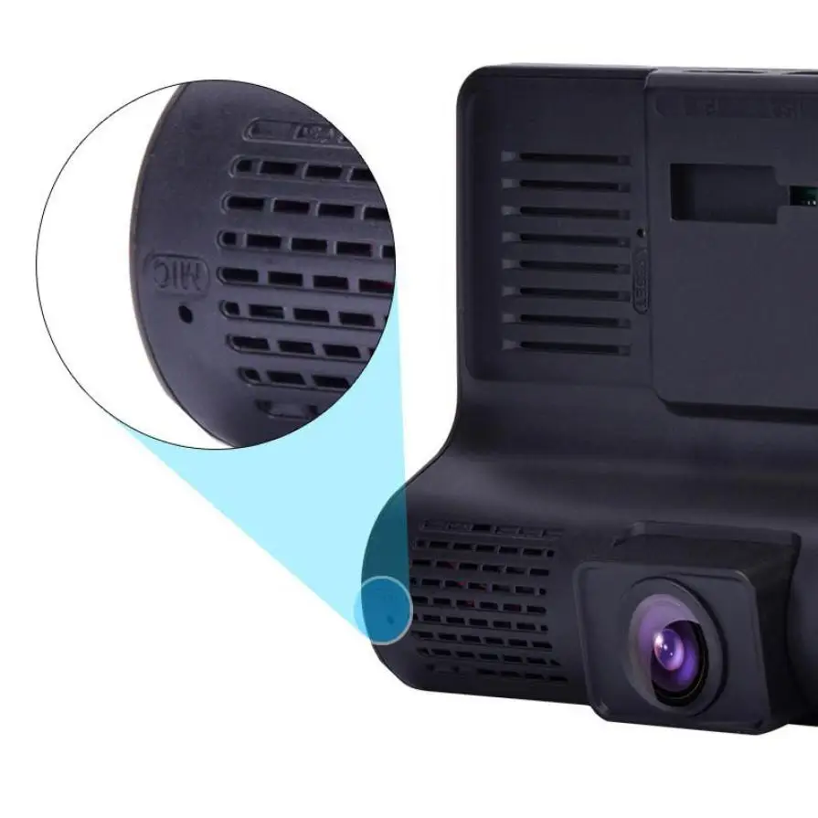 Q12 три записанные 4 дюйма Камара для авто Full HD вождение автомобиля рекордер автомобиля камера Мини Автомобильный видеорегистратор Dashcam G сенсор версия