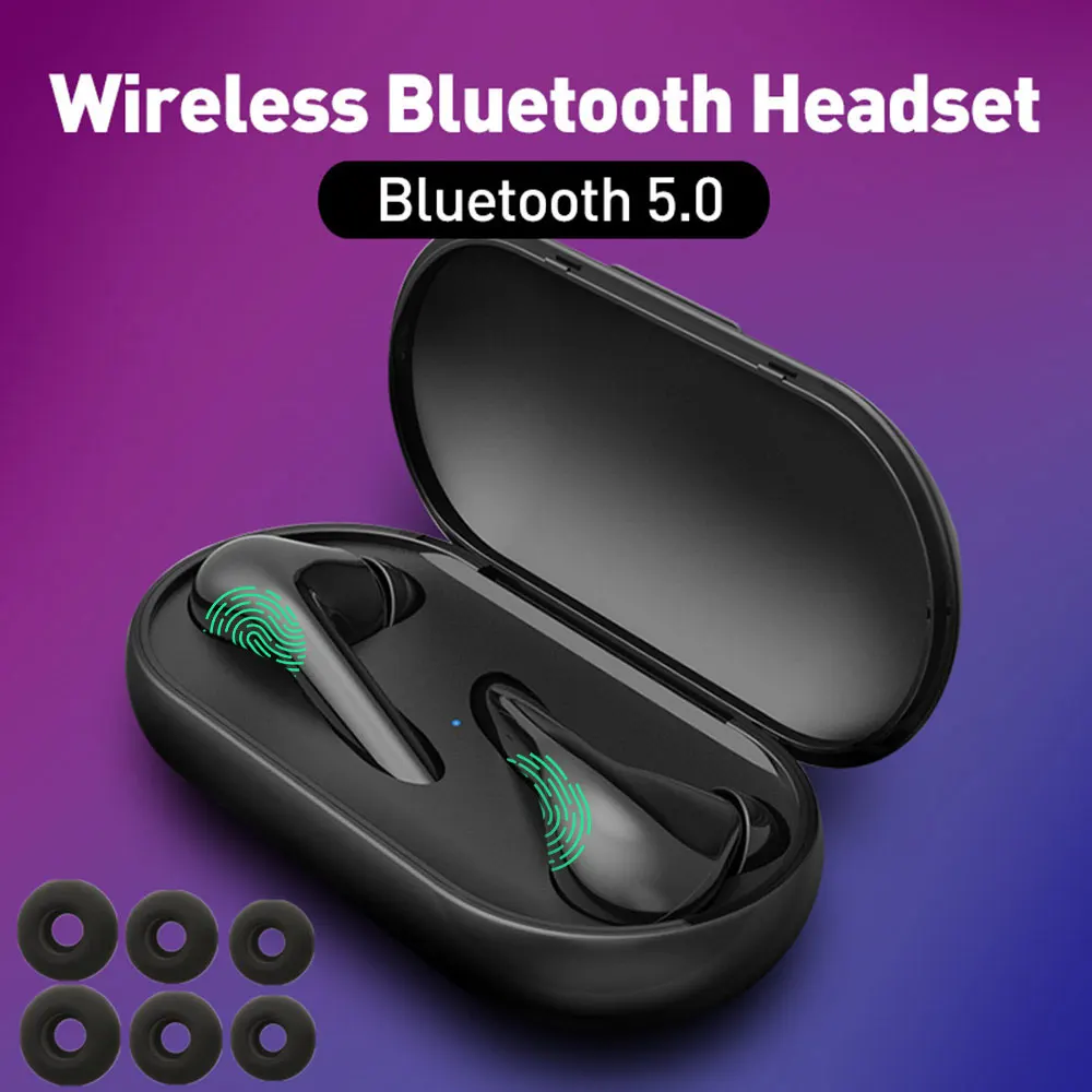 

TWS 5.0 Bluetooth Earphones Fingerprint Touch Wireless Headphones Sports Earbuds dual mic Headset Noise Reduction 3D Ststereo