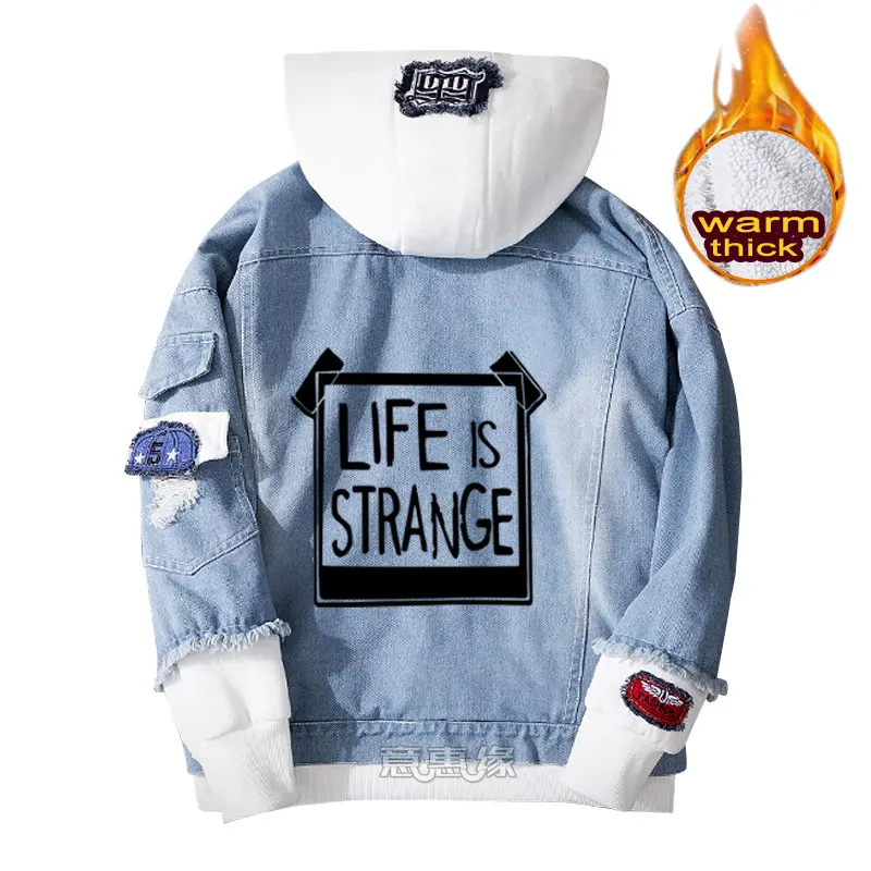 Life is Strange Толстовка Косплей пальто Джинсовая куртка для мужчин зимние женские Джинсы Верхняя одежда повседневные теплые свободные толстовки - Цвет: 014