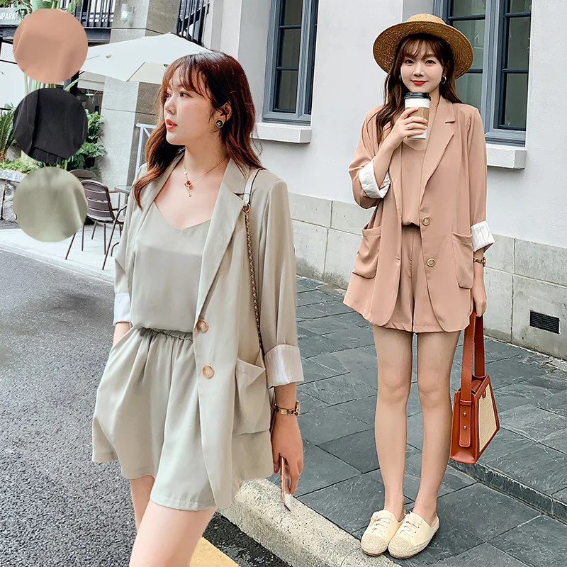 

Spring and summer new plus fertilizer plus size women's fashion suit OL light mature three-piece suit 5280