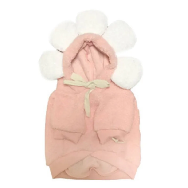 Pink Зимняя одежда для собак, пальто для собак, куртка, теплая толстовка с капюшоном, одежда для собак, французская одежда для бульдога чихуахуа - Цвет: Pink