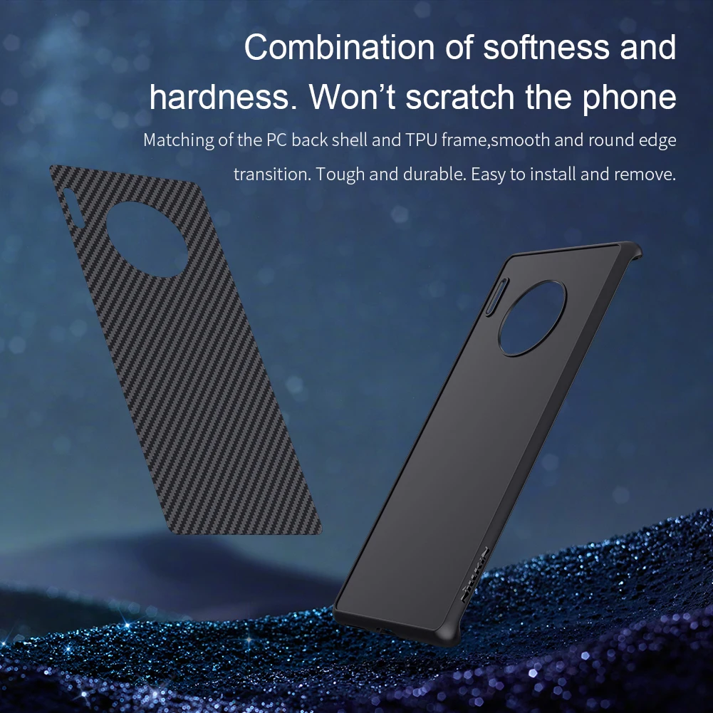 Для huawei mate 30 Pro чехол NILLKIN из синтетического волокна Жесткий карбоновый PP пластиковый задний Чехол для huawei mate 30/mate 30 Pro чехол s