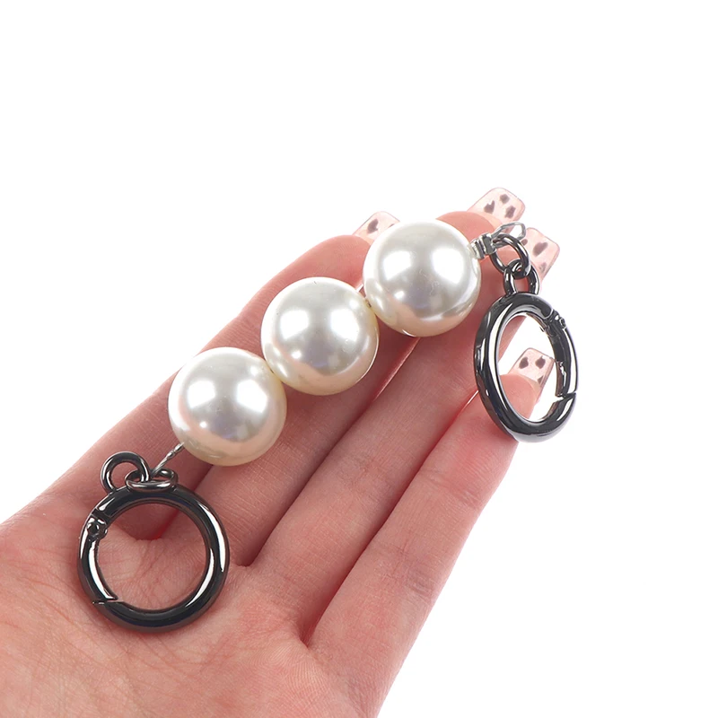 nipocaio 2 Pieces Imitation Pearl Chain Strap Extender Pearl Bag Chain Strap  Extender Pearl Purse Chain Strap Extenders Replacement