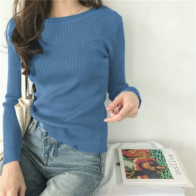 BOBOKATEER Pink Knitted Sweater Women Clothes Black Slim Pullover Tops Casual White Winter Thin Sweaters Pull Femme Autumn 2019
