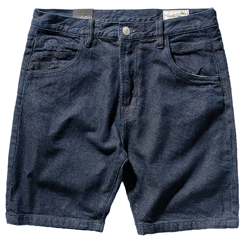 

2021 Summer New American Heavyweight Denim Shorts Men's Fashion Retro 100% Cotton Washed Old Straight Casual 5-point Pants