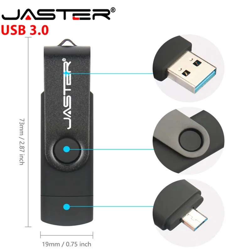 Флэш накопитель JASTER USB 3 0 с логотипом клиента OTG Usb 4 ГБ 8 16 32 64 флэш для мобильного