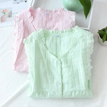 

Pregnant women pajamas cotton gauze month clothes postpartum feeding breastfeeding clothes pregnant women pajamas night suit