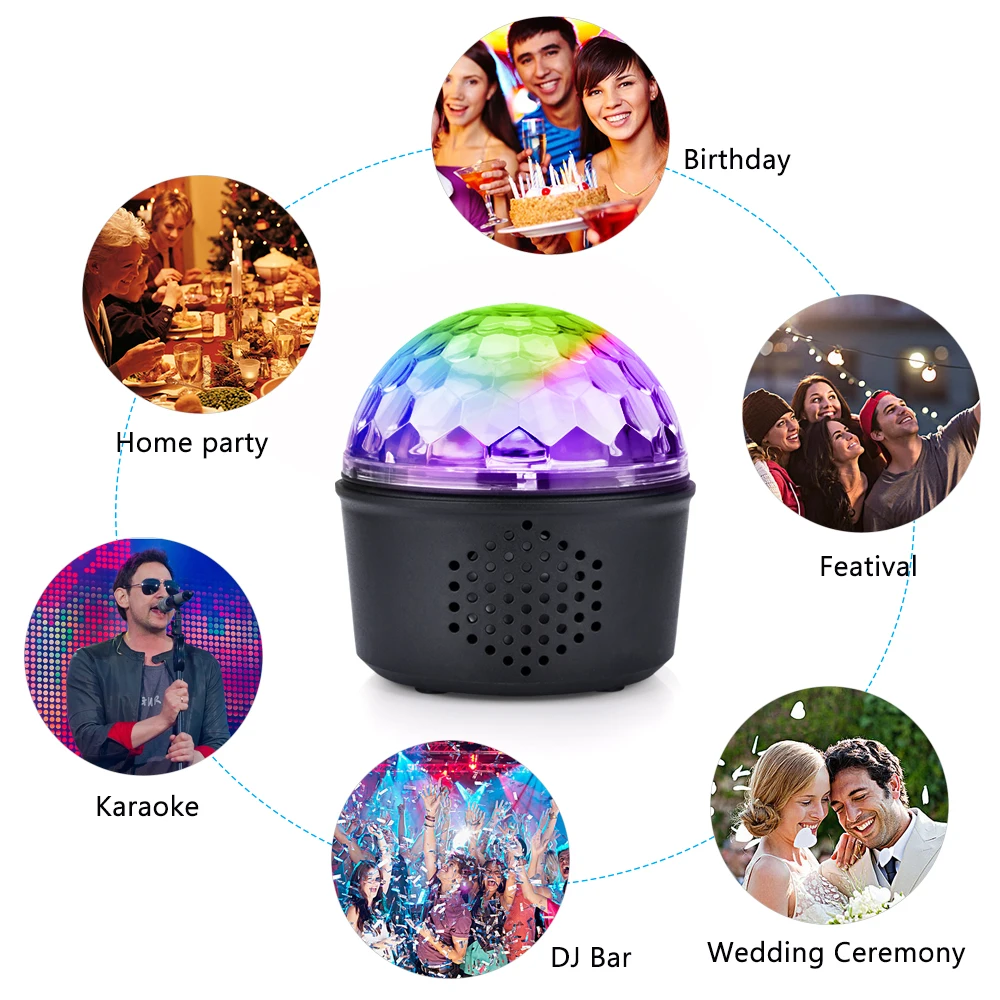 9 цветов Bluetooth динамик диско шар мини Музыка Аудио беспроводной DMX сценический светильник для клуба портативный вечерние громкий DJ контроллер проектор