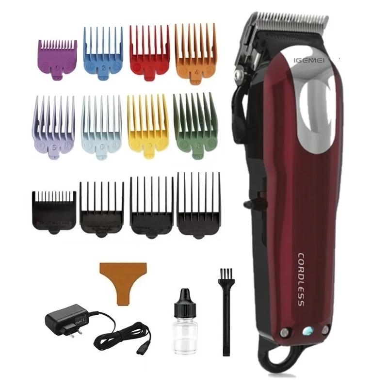 12pcs guide comb Беспроводная электрическая машинка для стрижки волос, профессиональный триммер, машинка для стрижки волос, совместимая с moser barbershop, Отделочный Инструмент - Цвет: 12pcs guide comb