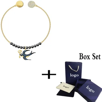 

SWA2020Classic New Swallow Bracelet Shiny Crystal Romantic Simple Women's Bracelet Give Girlfriend Romantic Unique Jewelry Gift