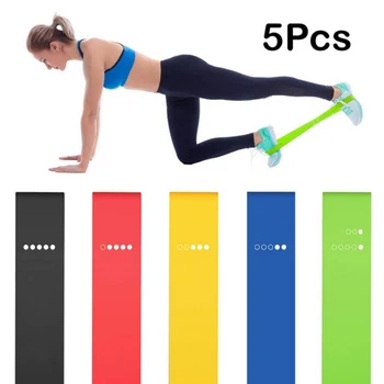 

5pcs Set Yoga Stretch Ring Pull Belt Spot 5 OPP Film Set + Cloth Bag + Instruction Manu Home gym yoga exercise accessories Drt
