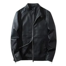 Мотоциклетная верхняя одежда, пальто, Зимние Куртки из искусственной кожи черного цвета на молнии, базовое пальто с воротником-стойкой, для верховой езды, пальто с несколькими карманами, A12